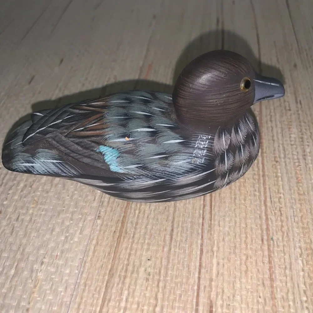VTG 2 Hand Painted/Carved Wood Duck  People Republic Of China 1970-1990 Numbered